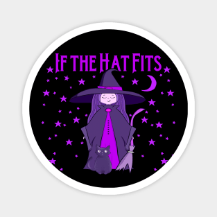 If the Hat Fits Purple Cheeky Witch® Magnet